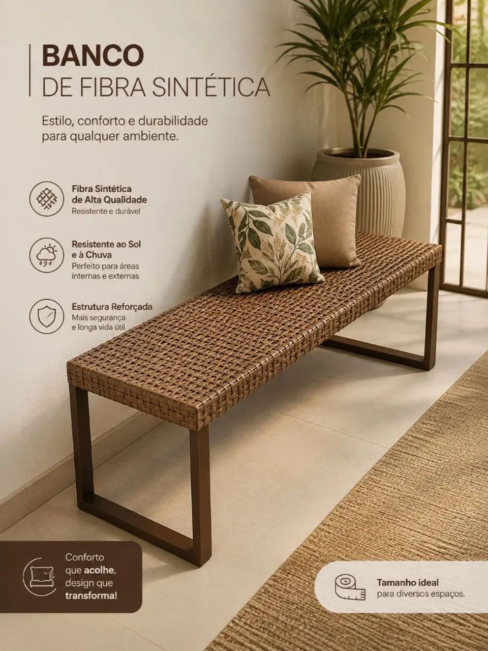 Banco Fibra Junco sintético 