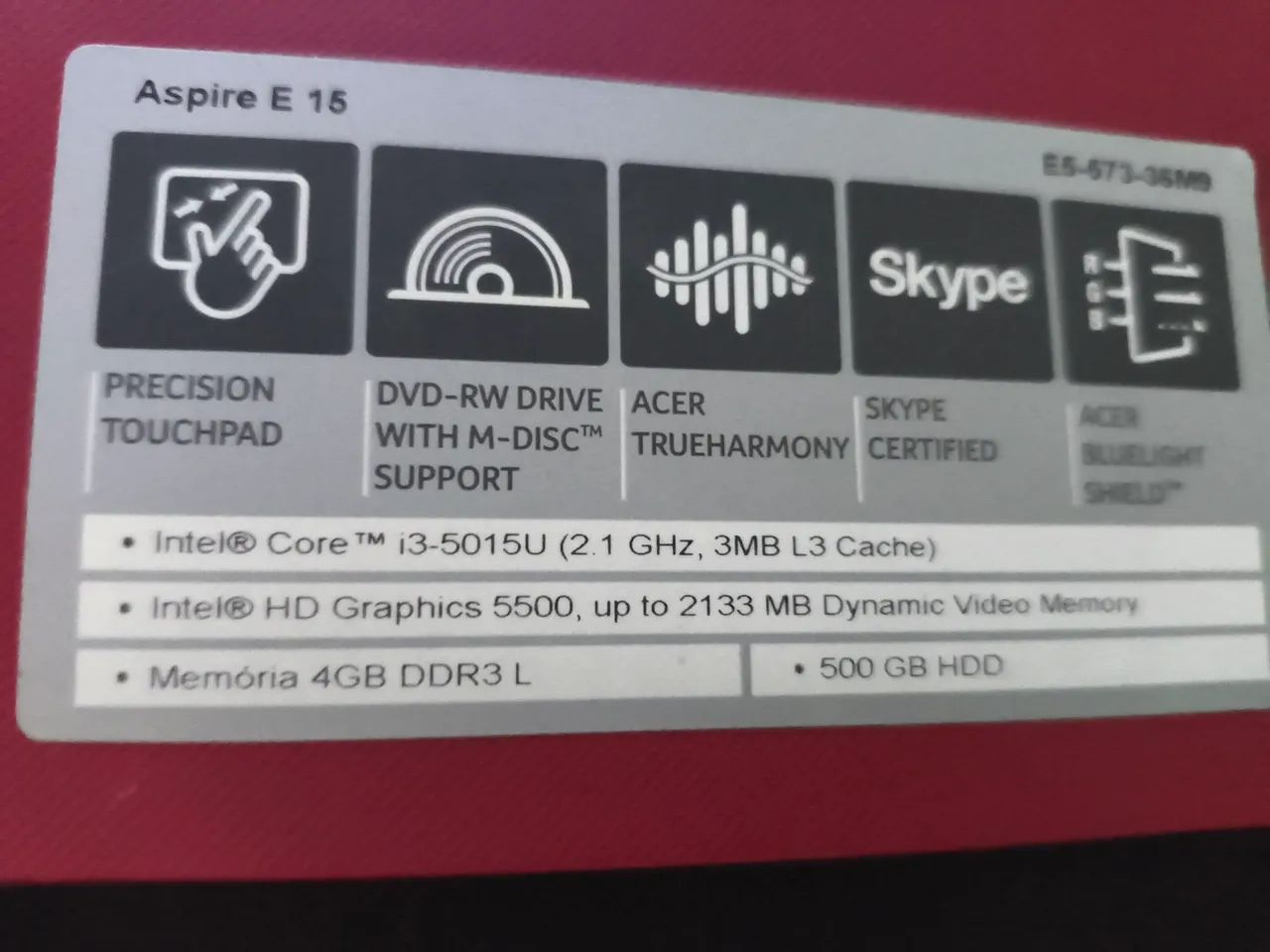 Notebook Acer Aspire E15: - Foto 3