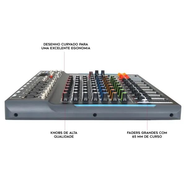 Mesa  Mixer de som 10 canais , 99 efeitos FX ,USB bluetooth interface Pc usb - Foto 5
