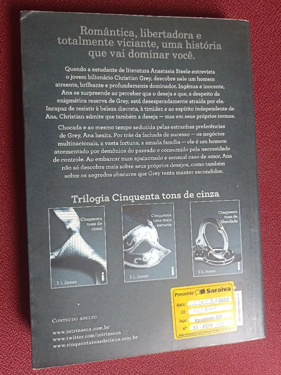 Livro cinquenta tons de cinza 50 tons  - Foto 2