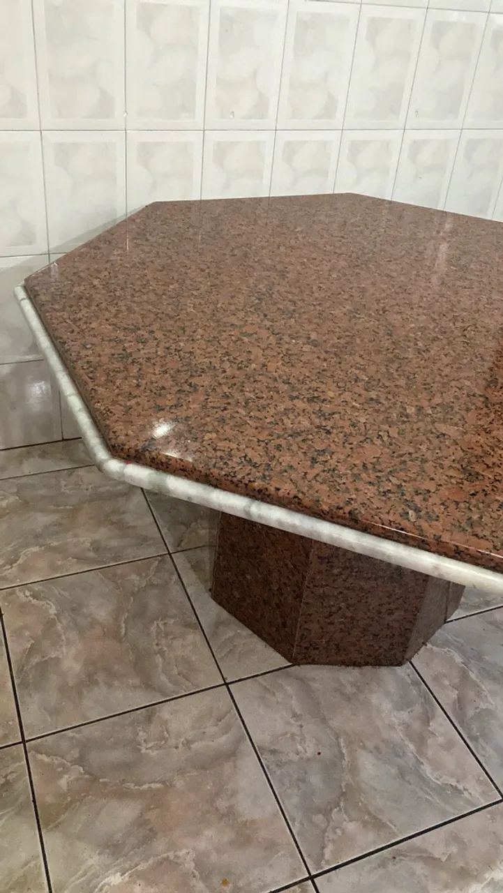 Mesa hexagonal de Mármore/Pedra - Foto 4