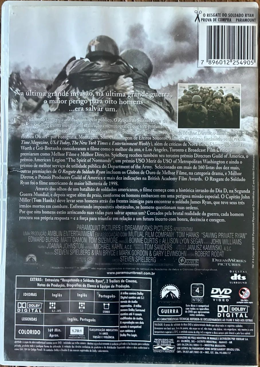 DVD - O RESGATE DO SOLDADO RYAN - Foto 4