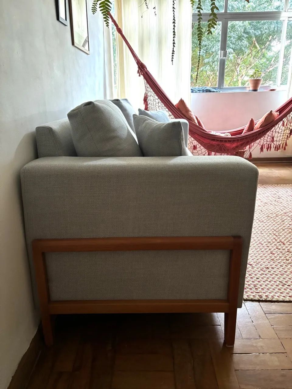 Sofá 2 lugares 2,05 m | cinza claro | excelente estado - Foto 3
