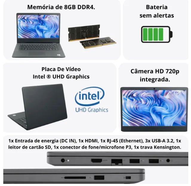 Notebook Dell Vostro 3401 i5 1035G1 8gb SSD 240GB - Foto 2