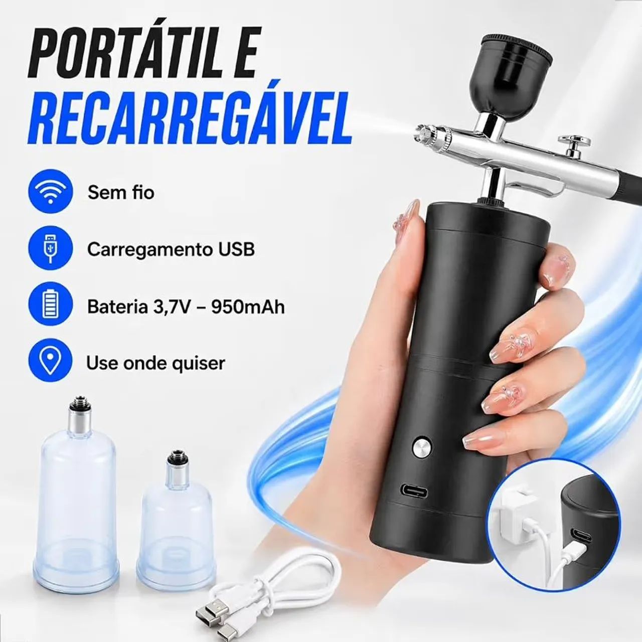 Kit aerógrafo portátil  - Foto 4
