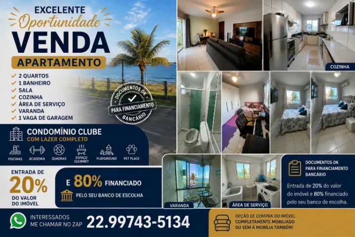 Apartamento de 2 quartos no marina clube