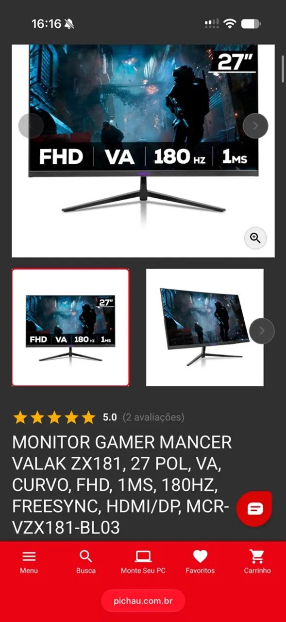 Monitor mancer valak 180Hz