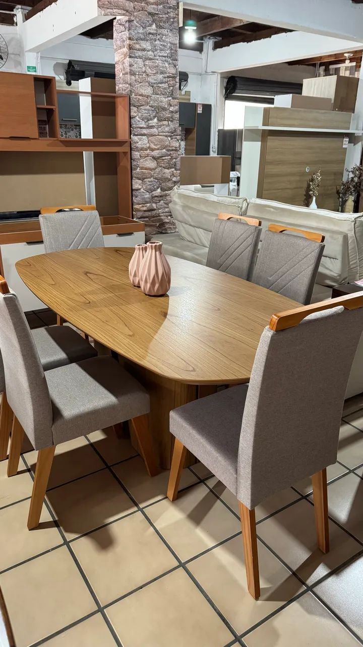 Mesa orgânica com 6 cadeiras NOVA  - Foto 3