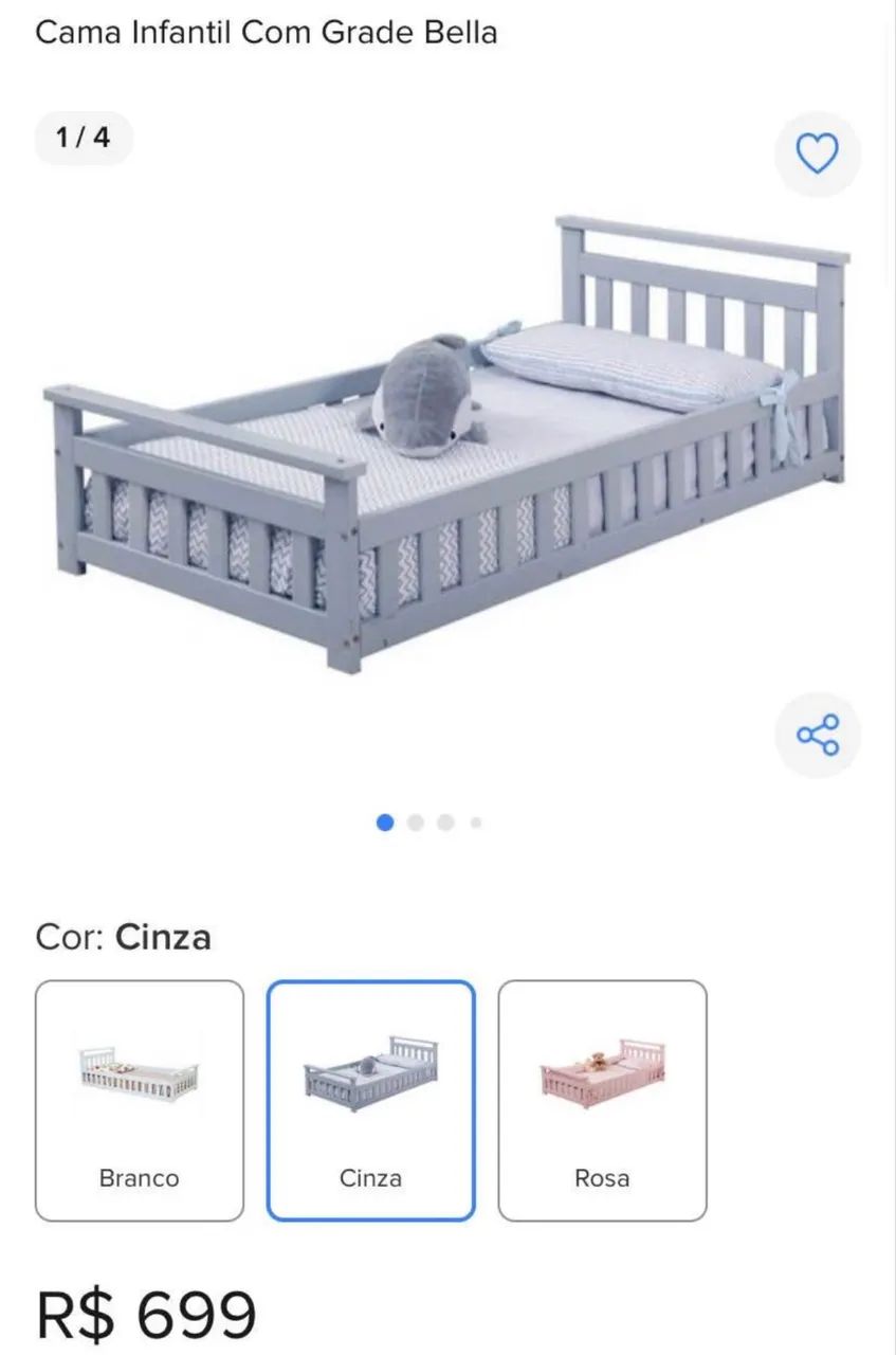 Cama montessoriana de madeira (não é mdf) + colchão novo  - Foto 4