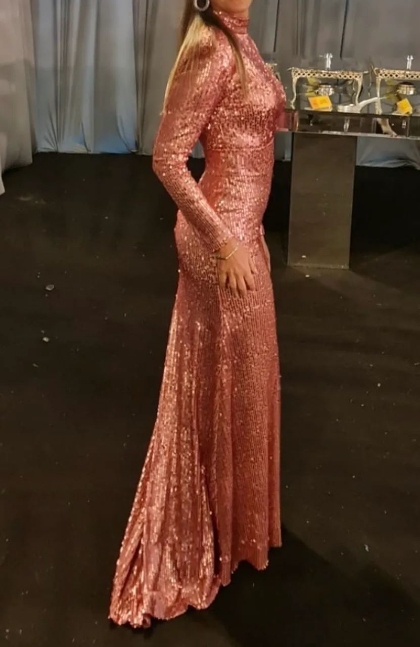 Vestido festa paetê 