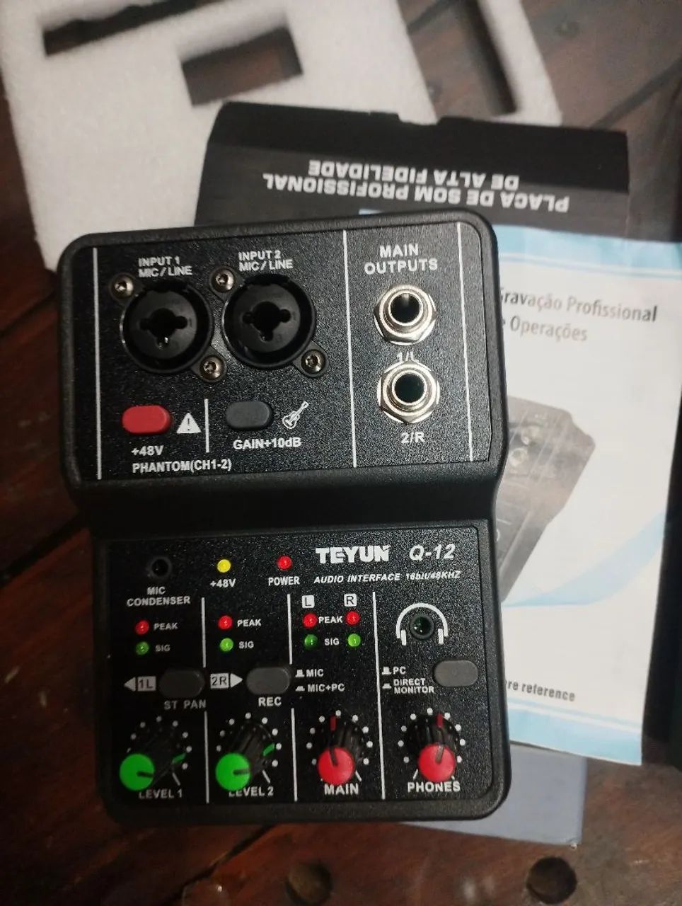 Mesa de som interface Mixer TEYUN 2 canais. - Foto 2