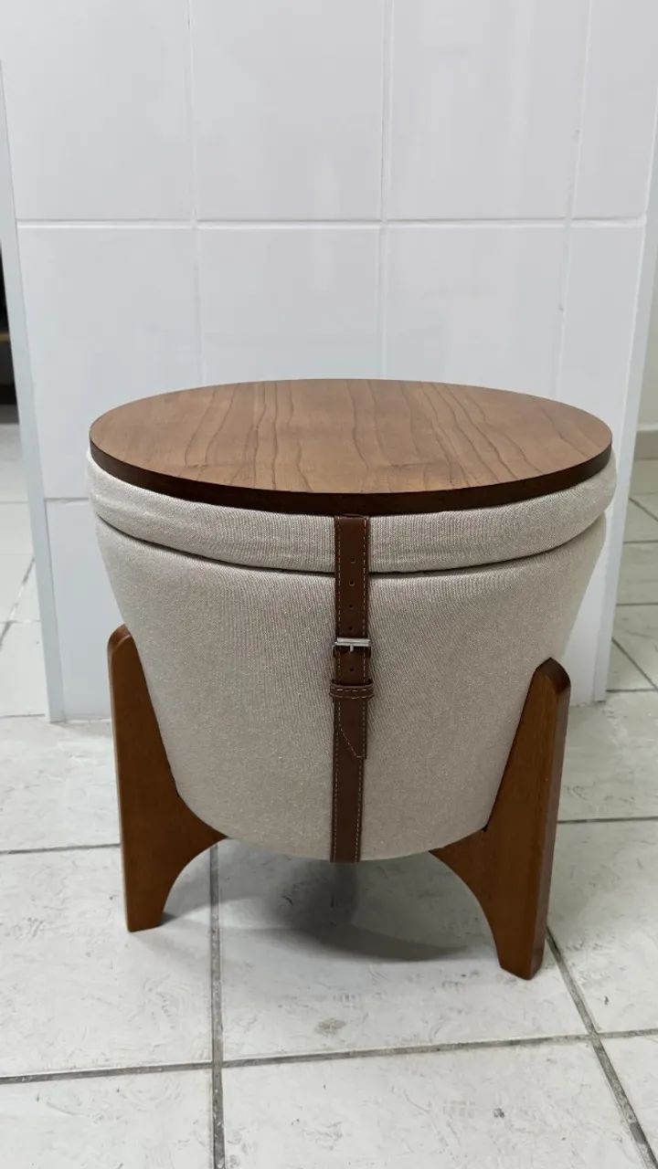 Puff Flex 3 em 1 (Baú e Mesa de Centro) - Linho - R$ 220 (cada) ou R$ 400 (os dois) - Foto 2