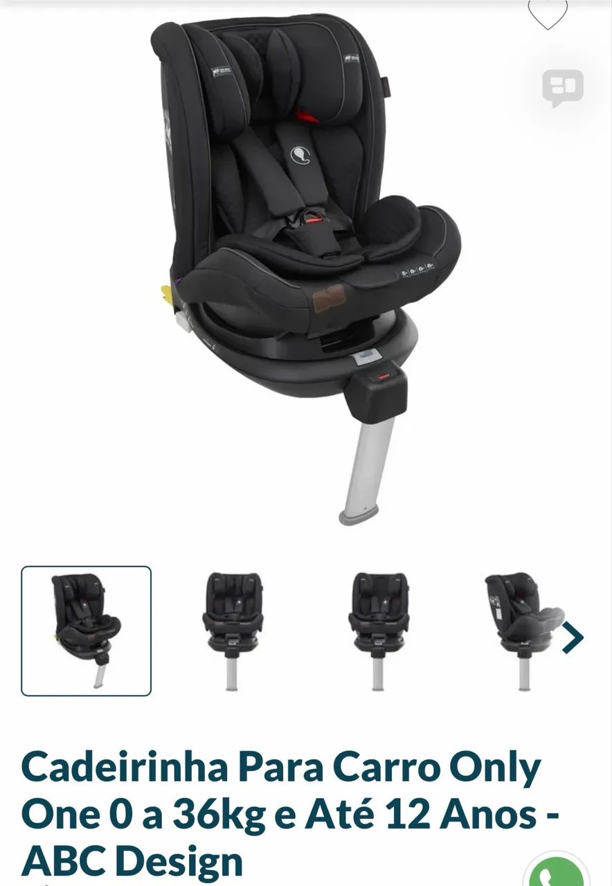 Cadeirinha Para Carro Only One 0 a 36kg e Até 12 Anos - ABC Design - Foto 3