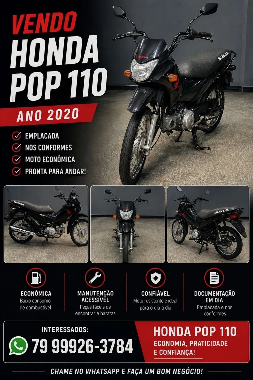 Moto pop preta ano/2020 - Foto 5