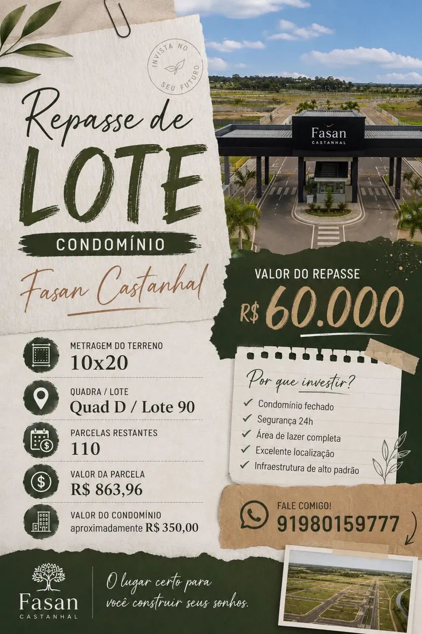 REPASSE DE LOTE - R$ 61.000,00