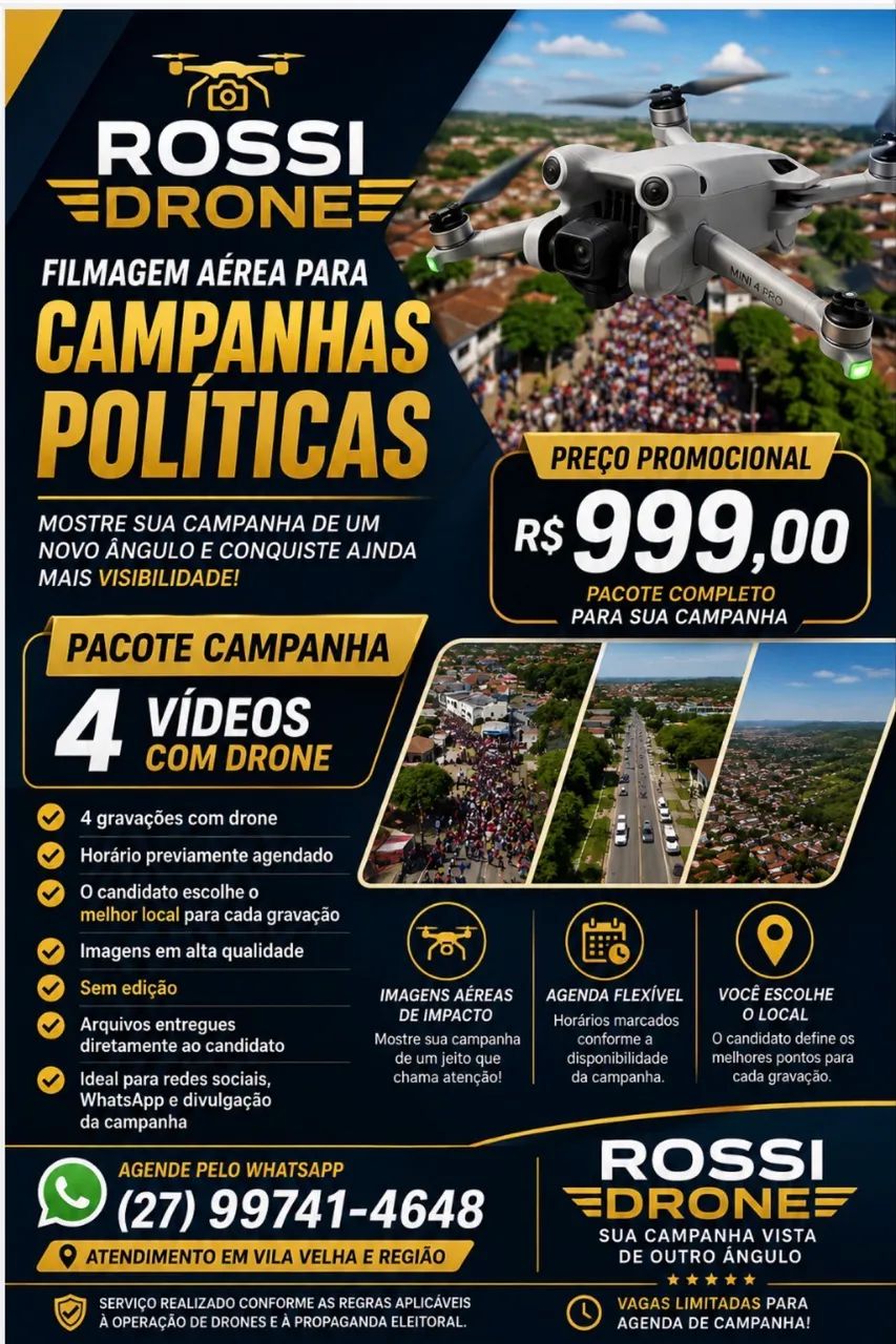 Filme sua campanha com DRONE 