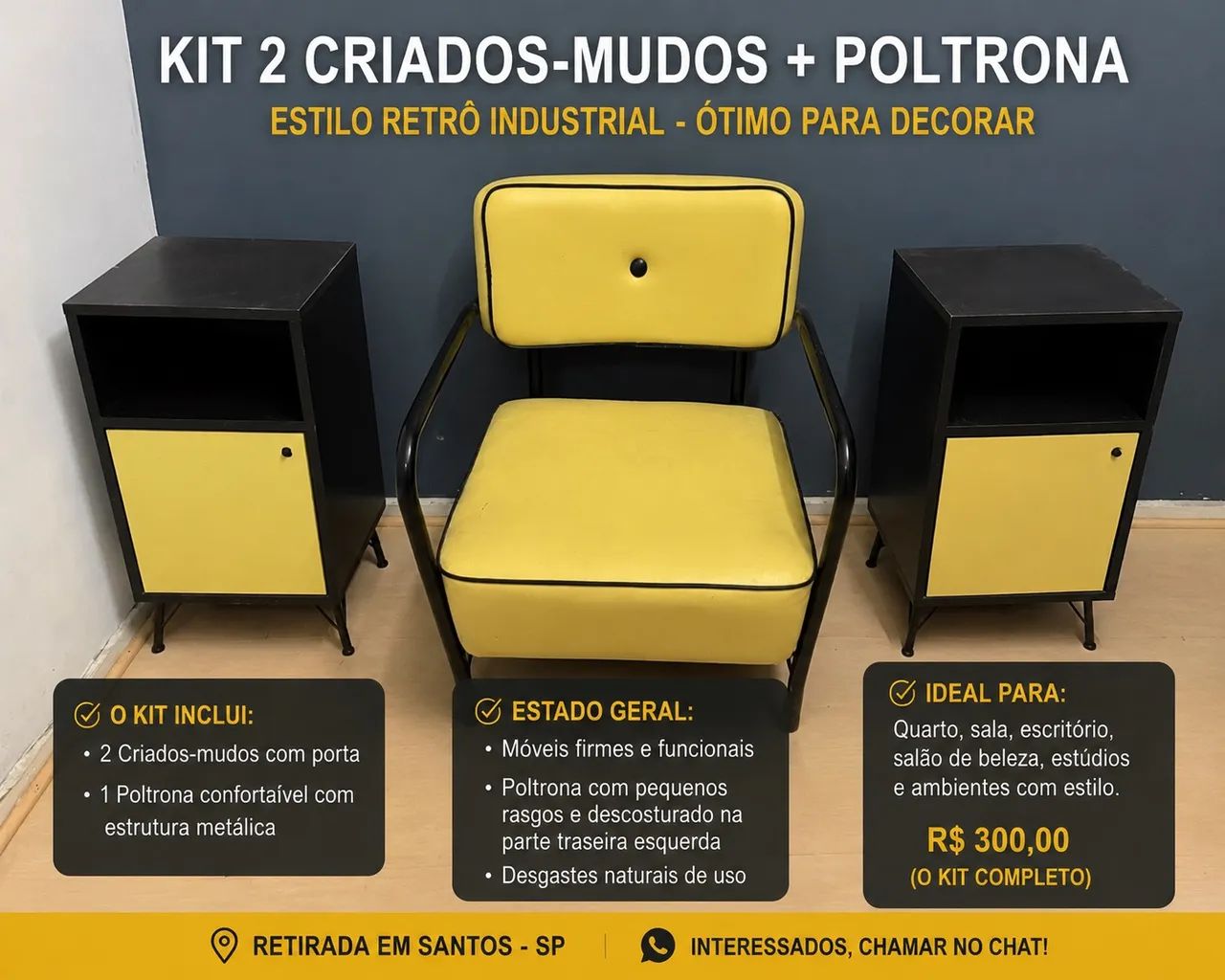 Criado mudo+ poltrona Tok&Stok