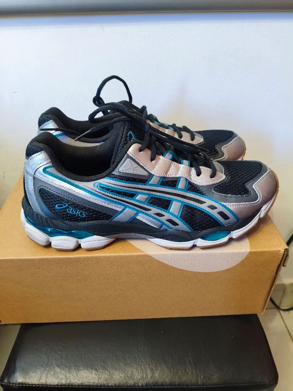 Tênis Asics NYC 2055 azul e prata 43 - Foto 3