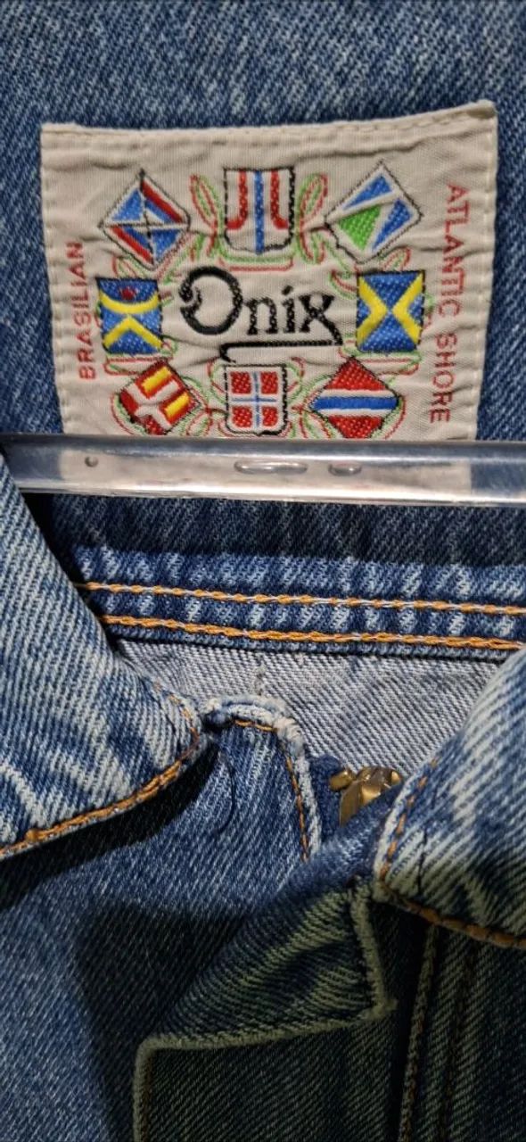 Estilosa Jaqueta Vintage Onix Jeans Tamanho G Relíquia! Mto Linda Perfeita P/ compor Look! - Foto 6