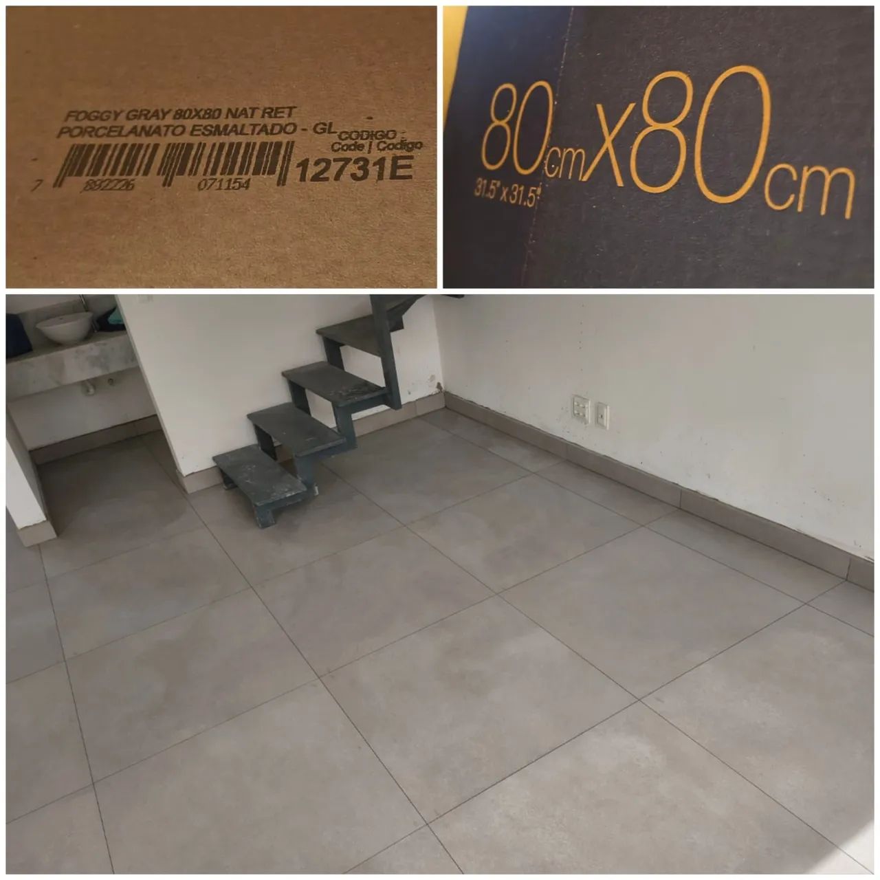 7 Caixas de Piso Portobello Foggy Grey 80x80