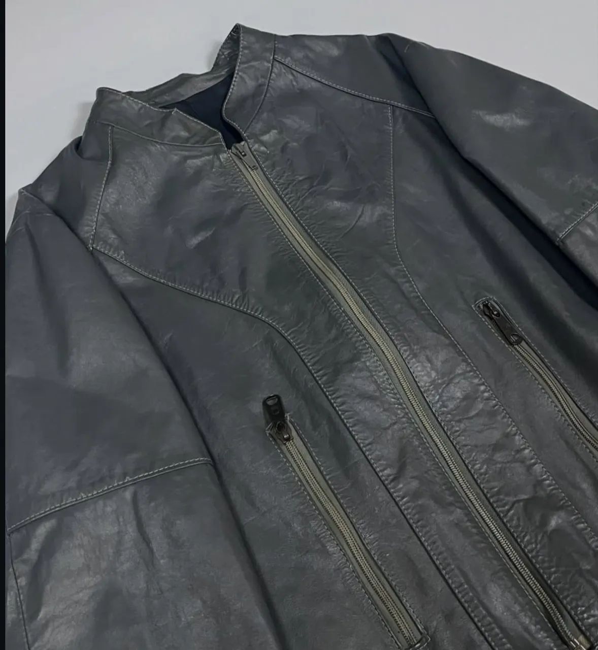 Jaqueta de couro biker legítimo  - Foto 2