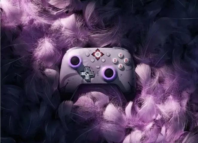 Controle 8bitdo Ultimate 2 Wireless Honkai Star - Evernight Roxo Claro - Foto 2