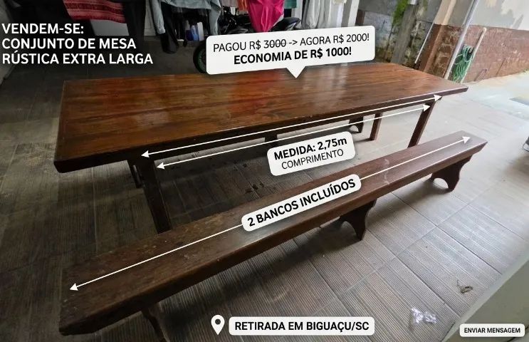 Mesa com Bancos