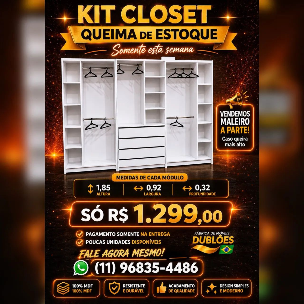 Cabideiros kit completo promoção 