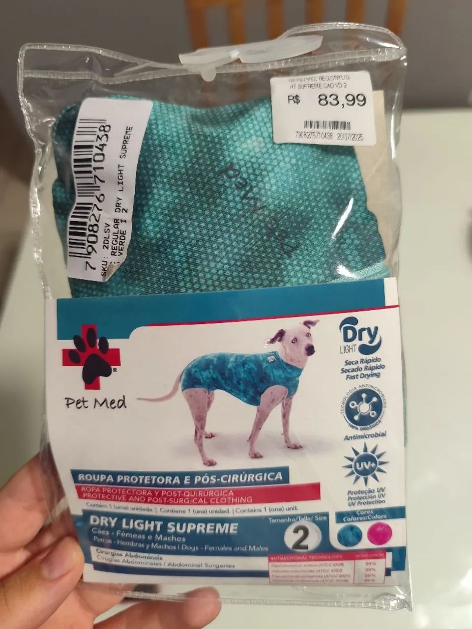 Roupa protetora pet