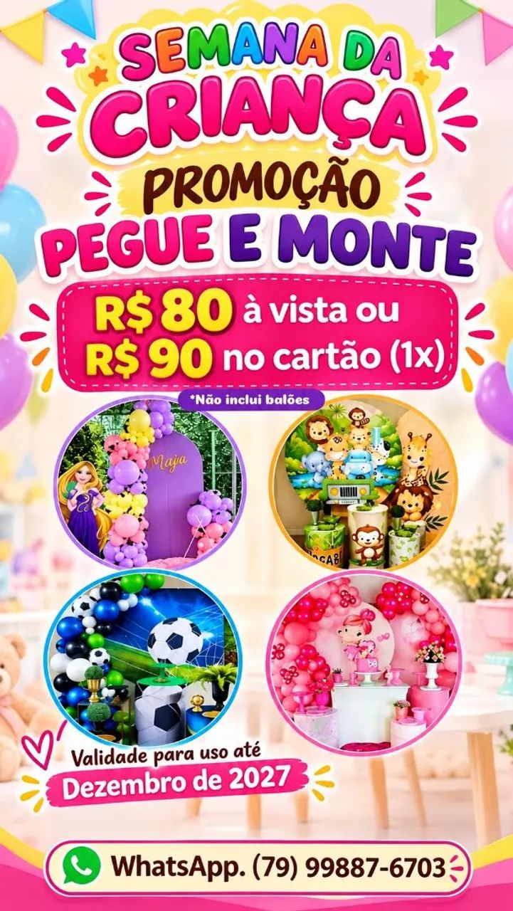 PROMOÇÃO PEGUE E MONTE SEMANA DA CRIANÇA. 
