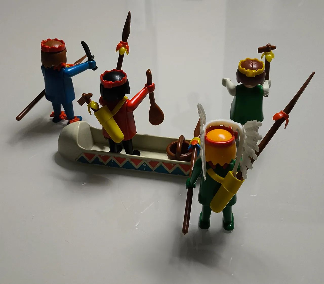 Lote de bonecos Playmobil Índios com Cano anos 70