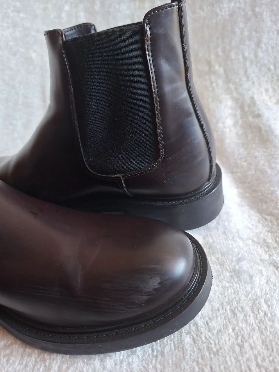 Bota de couro Zara masc "modelo Chealsea" - Foto 5