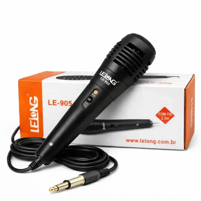 Microfone profissional dinâmico com fio original LELONG LE-905 - Foto 5