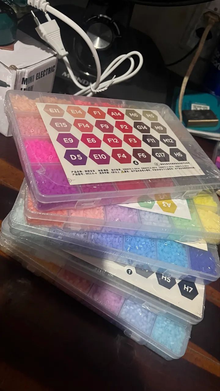 Kit Hama beads completo, pixel art 122 cores - Foto 2