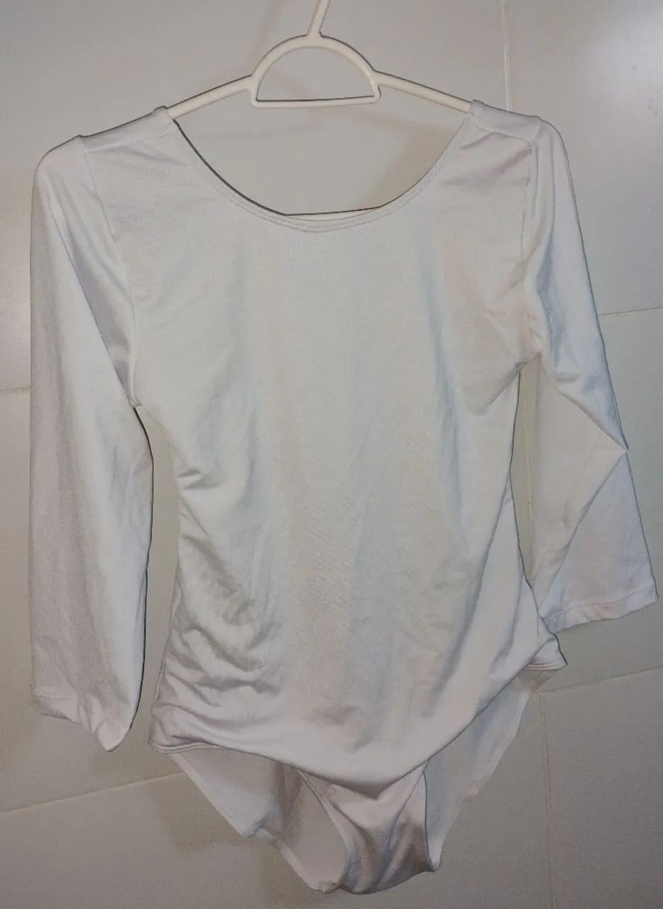 Collant branco para ballet 
