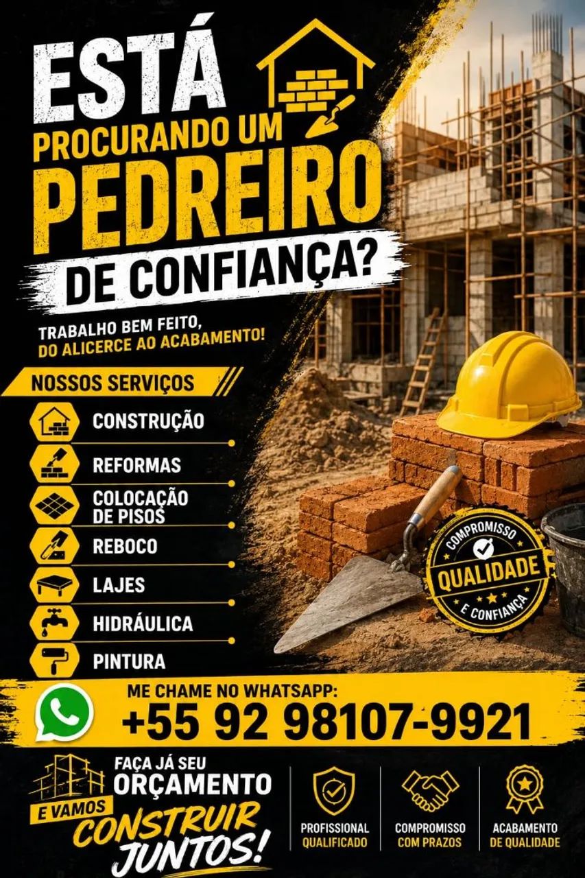 Pedreiro disponível 