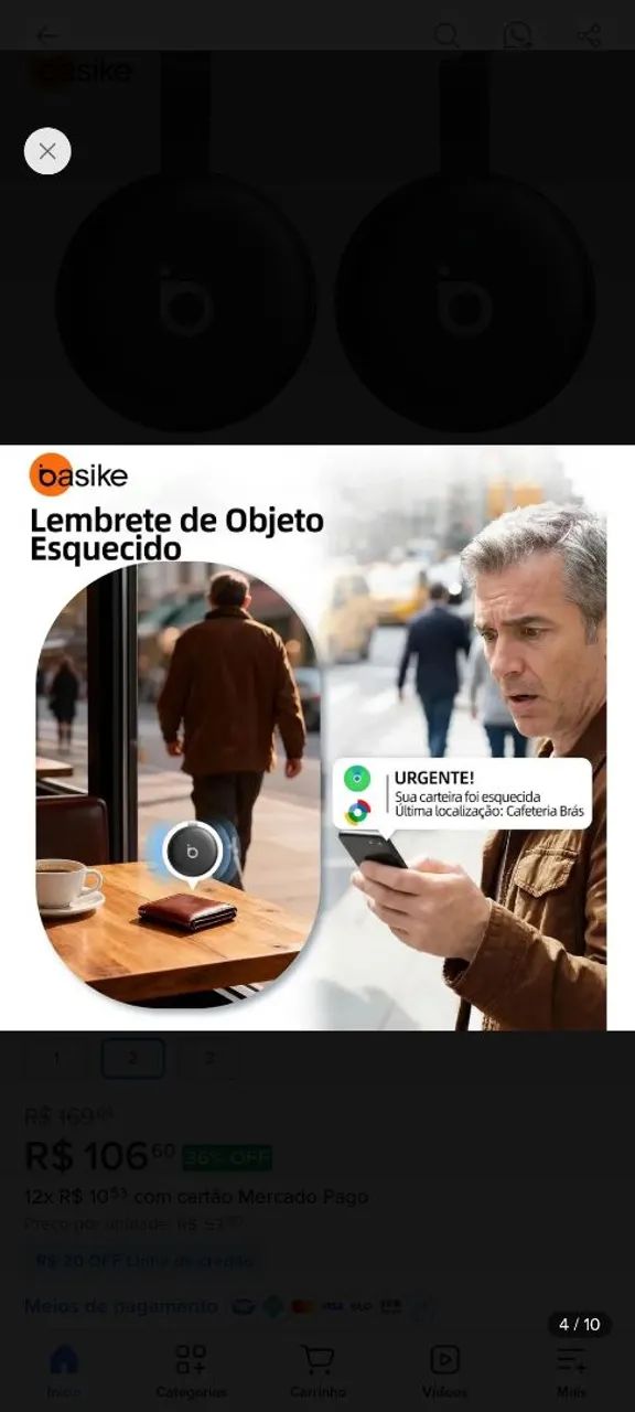 Basike Mini Localizador Smart Tag Rastreador GPS Compatível iPhone Apple Find My e Android - Foto 2