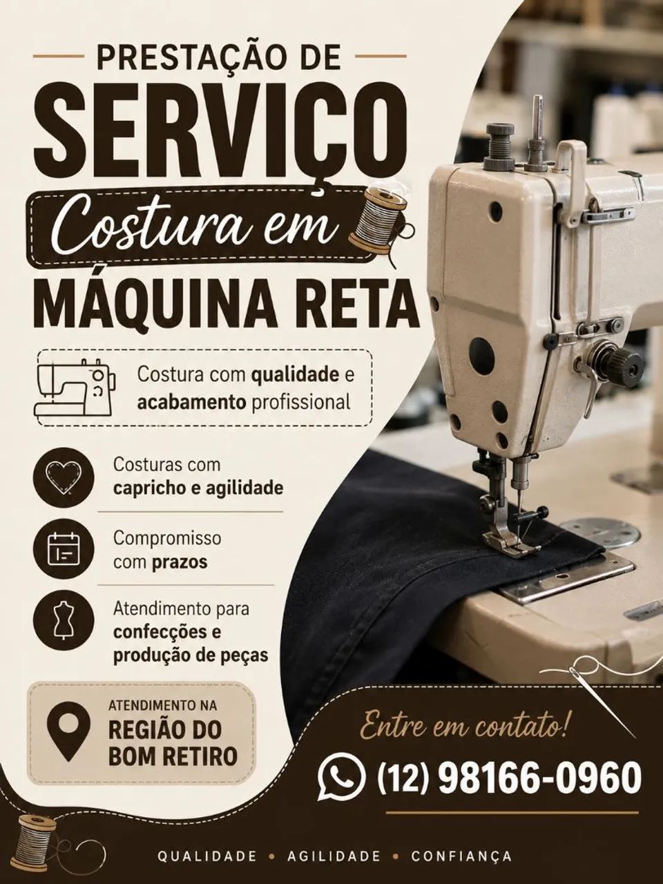 PRESTAÇÃO DE SERVIÇO - COSTURA RETA