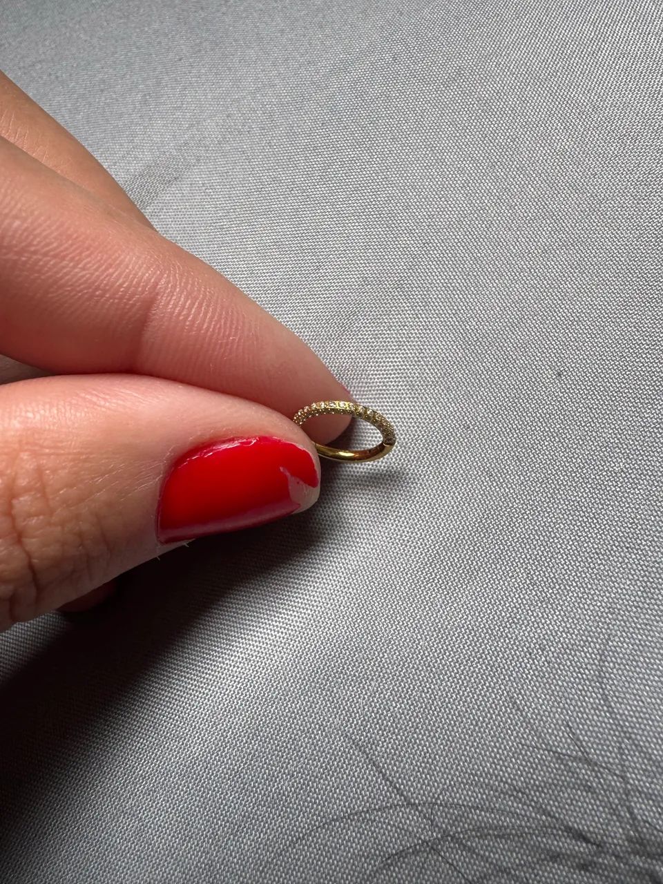 Piercing titânio argola cravejada  - Foto 2
