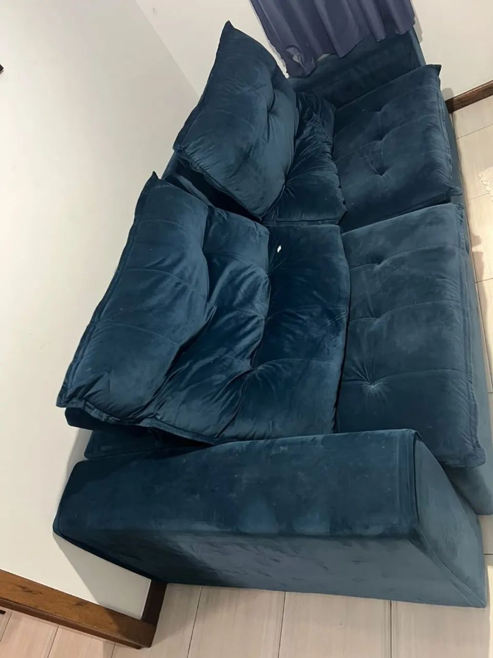 Sofá azul seminovo - Foto 3
