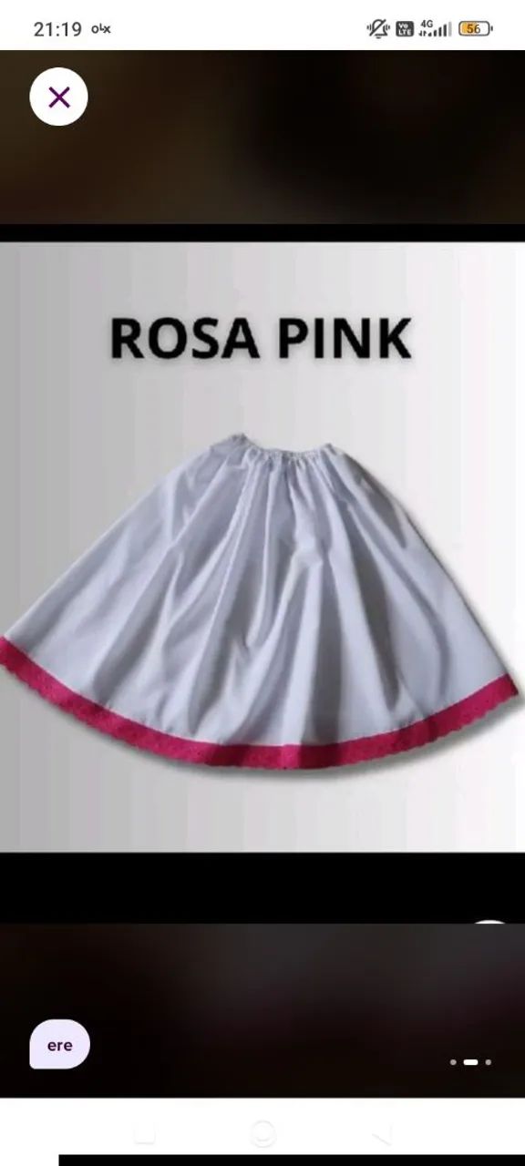 Saia umbanda branca e rosa erê 