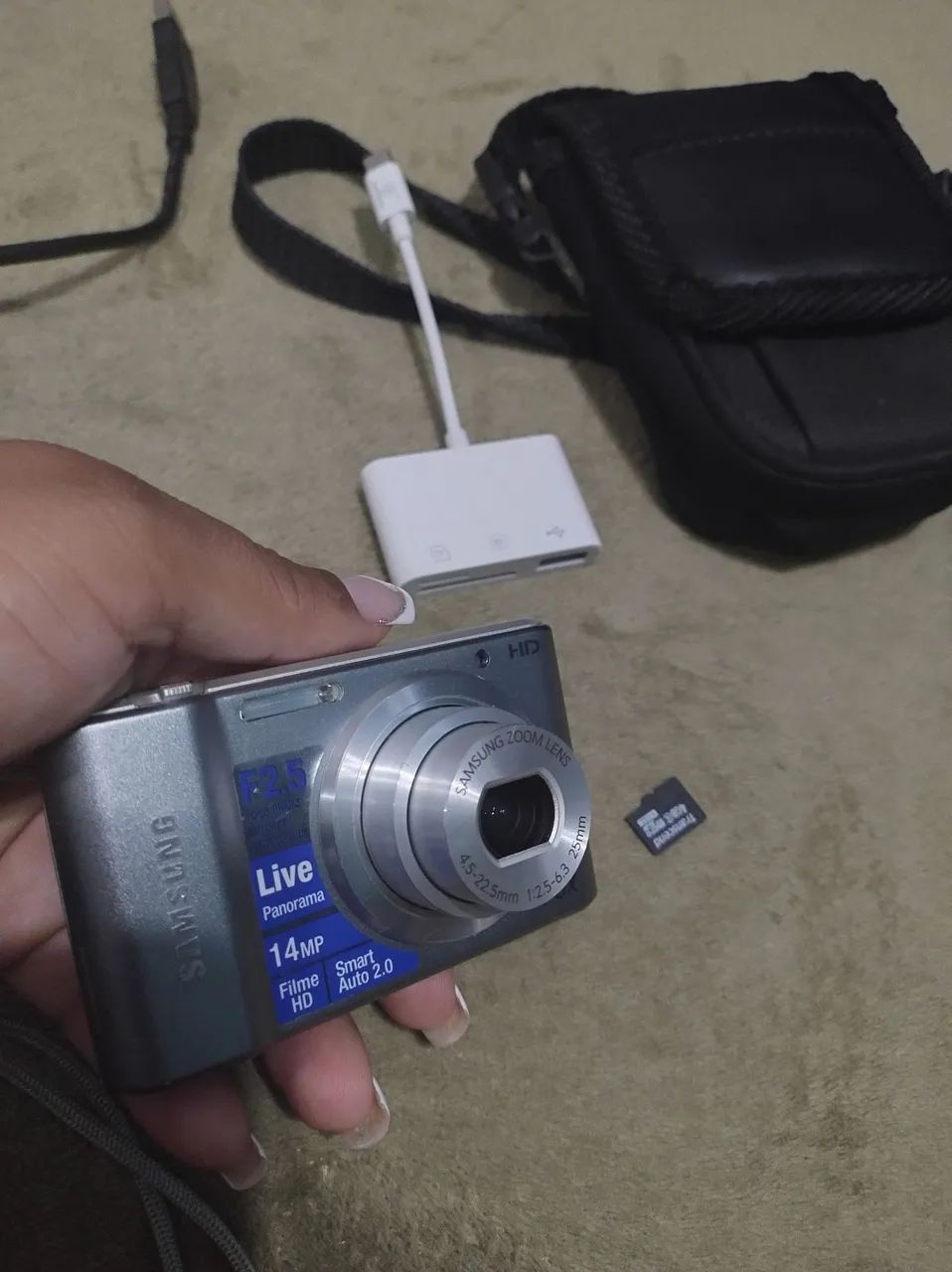 Camera Samsung St64 completa+adaptador de cartão  - Foto 4