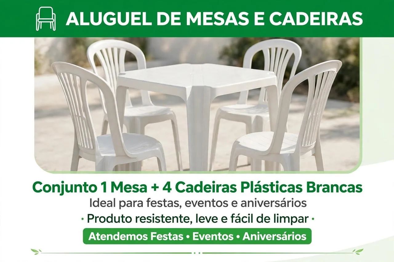 Aluguel de mesas e cadeiras 