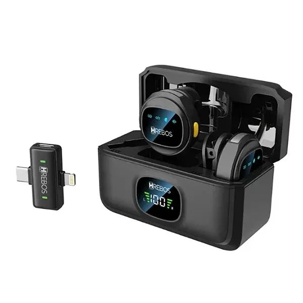 Microfone de Lapela Profissional Duplo para Celular Android e iPhone - Hrebos - Foto 3