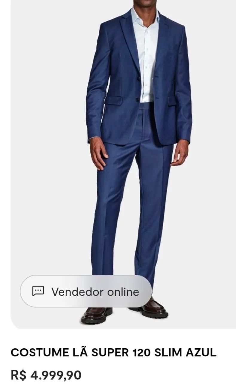 Terno Azul claro de Luxo fria Zak