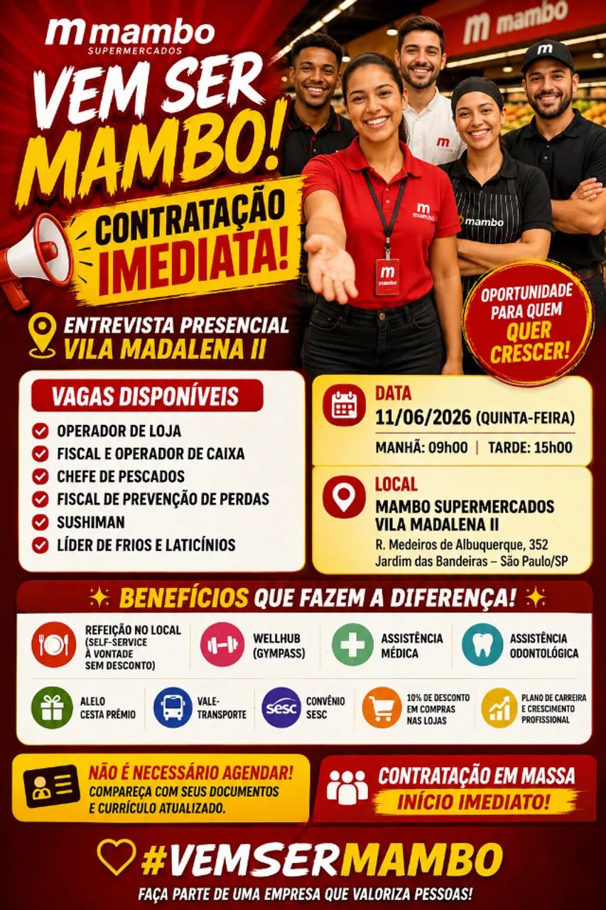 Operador de Caixa - Diversas Regiões 