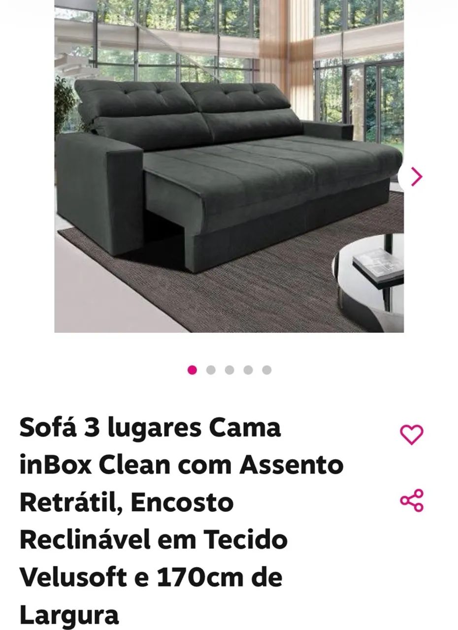 Vendo sofá retrátil 3 lugares 2 meses de uso 