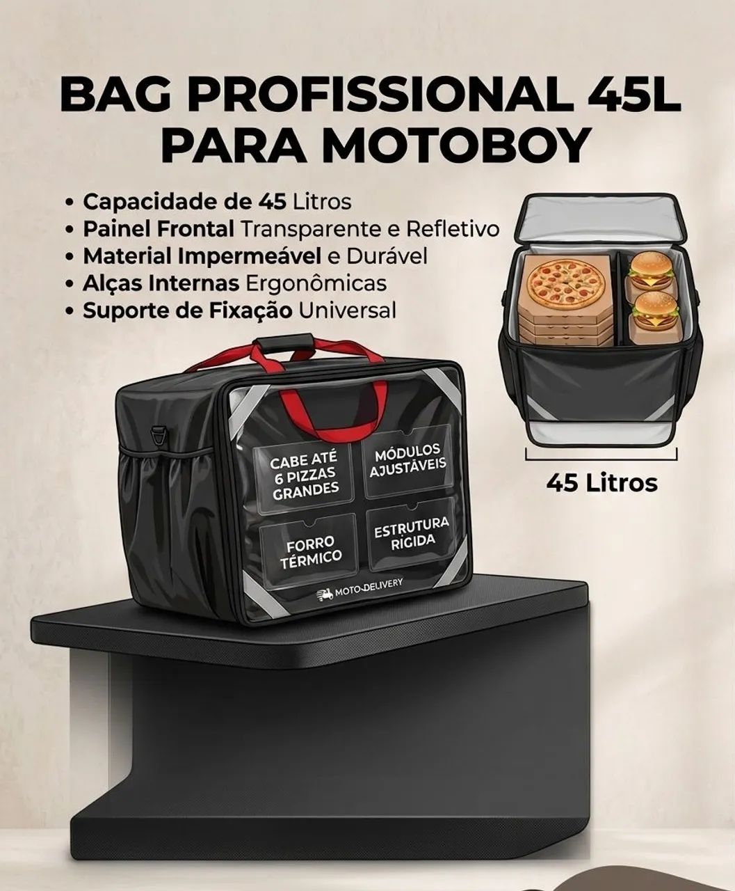 Bag motoboy nova 45 litros  - Foto 2