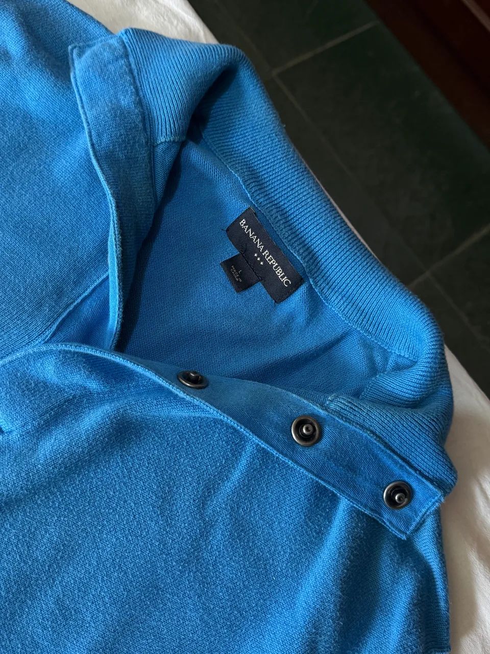 suéter azul de algodão e cashmere da Banana Republic G - Foto 2