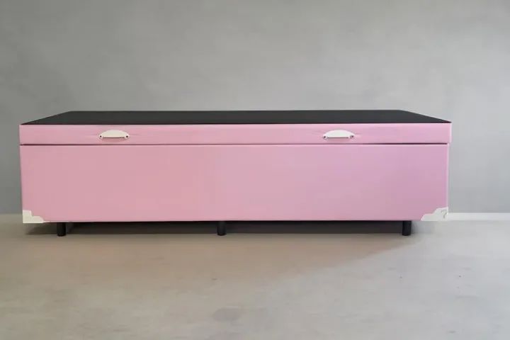 Base Baú de Solteiro Rosa Bebê - Foto 2